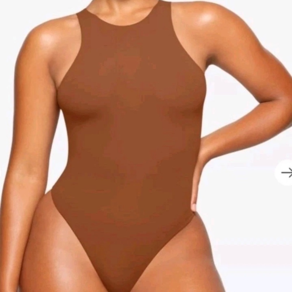 SKIMS High Neck Bodysuit in BRONZE